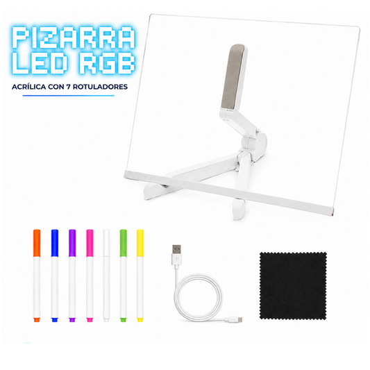 Pizarra LED Acrílica con 7 Rotuladores